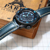 REZERO Watch Band, Vintage Oil Wax Leather Watch Straps 18mm 19mm 20mm 21mm 22mm 23mm 24mm 26mm Watch Belt for Men Women(Band Width 18mm, Blue+Black Clasp)