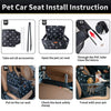 SWIHELP Dog Car Seat Puppy Portable Pet Booster Car Seat with Clip-On Safety Leash and PVC Support Pipe, Anti-Collapse,Perfect for Small Pets