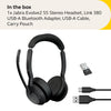 Jabra Evolve2 55 Stereo Wireless Headset - Features AirComfort Technology, Noise-Cancelling Mics & Active Noise Cancellation - Works with UC Platforms Such as Zoom & Google Meet - Black