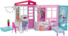 Barbie Dollhouse, Portable 1-Story Playset with Pool and Accessories, for 3 to 7 Year Olds (Amazon Exclusive)