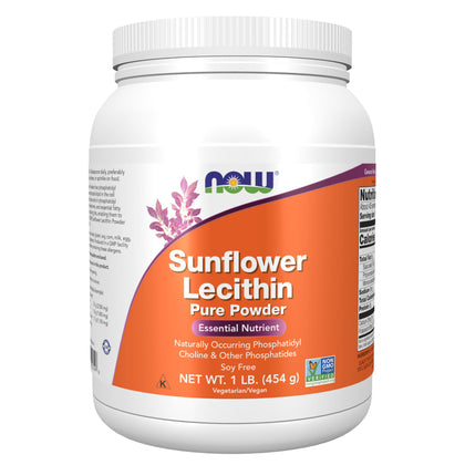 NOW Supplements, Sunflower Lecithin with naturally occurring Phosphatidyl Choline and Other Phosphatides, Powder, 1-Pound