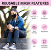 ROYALZE 20PCS Light Weight Unisex Adult Fashion Face Covering, Reusable, Dust Proof, Washable Masks Black