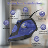 Steam Iron for Clothes 1800-Watt Steam Iron With Steam Temp Settings Stainless Steel Soleplate Fast Heat, Removes Wrinkle, Anti-Drip For Holes, Cotton, Wool, Poly, Silk, Linen, Nylon (Purple)