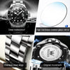 OLEVS Luxury Stainless Steel Watch with Date, Black and Silver,Dress Watches Waterproof,Business Large Face Quartz Watch,Mens Fashion Watch relojes de Hombre