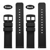 WOCCI 14mm Silicone Watch Band, Quick Release Rubber Replacement Strap with Black Stainless Steel Buckle (Black)