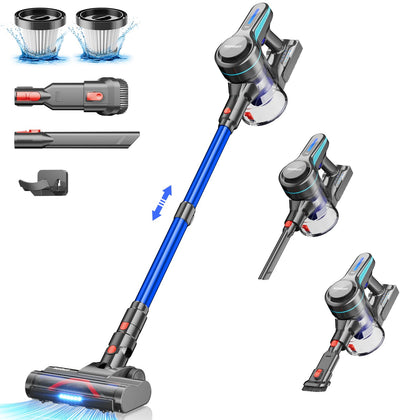 HOMPANY Cordless Vacuum Cleaner, 26Kpa Powerful Suction Stick Vacuum, 45Mins Long Runtime for Home,1.5L Dust Cup, Rechargeable Cordless Vacuum