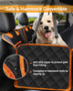 Dog Car Seat Cover, 600D Heavy Durable Dog Seat Cover for Back Seat, 100% Waterproof Scratch Proof Nonslip Dog Hammock for Car with Side Flap, Soft Pet Back Seat Covers for Cars Sedan SUV Trucks
