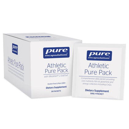 Pure Encapsulations Athletic Pure Pack | Comprehensive Daily Packet Providing Core Nutrients, Fish Oil, Antioxidants, Glutamine, and Energy Cofactors Including CoQ10 and Kre-Alkalyn | 30 Packets