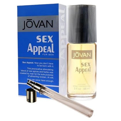 JR GIFT BOXES Cologne Spray Bottle Bundled With 1 Jovan Sex Appeal Cologne For Men 3oz (88ml)