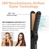 Hywestger Flat Iron Hair Straightener and Curler 2 in1 | 360° Airflow Styler Curling Iron with 80 Ionic Cooling Air Vents, 5 Adjustable Temperature Settings, 15s Fast Heating & Dual Voltage
