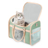 Lilliella Cat and Dog Tote Bag for Medium Sized Cats up to 20 LBS, Foldable, Most TSA Airline Approved Carrier Soft Sided?Tote/Shoulder Pack,Cute cat Carrier--Avocado Green