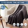 Westinghouse Electric Blanket Throw Heated Blanket with 6 Heating Levels and 2-10 Hours Time Settings, Flannel to Sherpa Super Cozy Heated Blanket Machine Washable, 50x60 inch, Charcoal