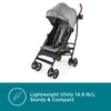 Contours MaxLite Deluxe Lightweight Compact Umbrella Baby Stroller, Toddler Stroller, Infant Stroller, Travel Stroller for Infant and Toddler - Graphite Gray