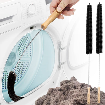 Holikme 2 Pack Dryer Vent Cleaner Kit Clothes Dryer Lint Brush Vent Trap Cleaner Home Essentials Long Flexible Refrigerator Coil Brush Vacuum Brush