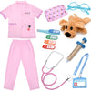 Latocos Animal Doctor Costume for Kids Veterinarian Role Play Costume Nurse Pretend Play Dress Up Set with Medical Kit