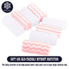 BAMBOO QUEEN 8 Pack Super Soft Baby Burp Cloths, Ultra Absorbent Large Newborn Burping Cloth, Milk Spit Up Rags, Pink and White, 16 x 12 Inch
