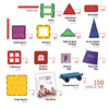 Playmags 150-Piece Magnetic Tiles Building Set - 3D Magnet Building Blocks, Creative Imagination, Inspirational, Educational STEM Toys for Kids with 1 Car