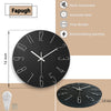 fapugh 12 Inch Wall Clock Silent Non Ticking, Preciser Modern Style Decor Clock for Home, Office, School, Kitchen, Bedroom, Living Room (Black)