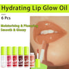 6 Colors Lip Oil Lip Glaze, Fat Oil Lip Gloss, Big Brush Head Hydrating Lip Glow Oil, Shiny Transparent Tinted Plumping Lip Oil, Long Lasting Nourishing Non-sticky Fresh Clear Smooth Lip Care (SET A)