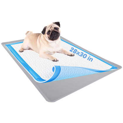 Skywin Dog Pad Holder Tray for 28 x 30 Inches Training Pads (Light Grey) - Easy to Clean and Store Perfect for Dog Potty Tray - Silicon Wee Wee Pad Holder, No Spill Pee Pad Holder for Dogs