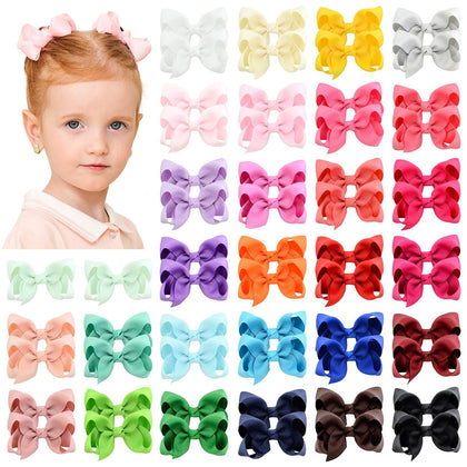 58pcs 3 Inches Grosgrain Ribbon Pinwheel Hair Bows Alligator Clips Hair Barrettes Accessories for Baby Girls Kids Toddlers Teens 29 Colors in Pairs