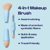 Alleyoop Multi-Tasker 4-in-1 Makeup Brush - All-in-One Sponge, Eyeshadow, Eyebrow, Liner & Blush Blending for Foundation, Concealer, Powder Buildable Coverage Vegan, Dual-Ended Travel-Friendly