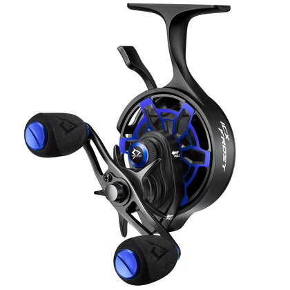Piscifun ICX Frost Ice Fishing Reel, Inline Ice Reel, Innovative Structure Design, Magnetic Drop System, No line Twist, Large Spool Diameter, 7+1 Shielded BB, 2.7:1 High Speed Ratio-Left Hand, Blue