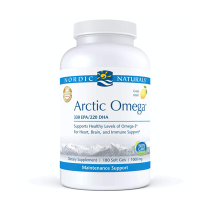 Nordic Naturals Arctic Omega, Lemon Flavor - 180 Soft Gels - 690 mg Omega-3 - Fish Oil - EPA & DHA - Immune Support, Brain & Heart Health, Optimal Wellness - Non-GMO - 90 Servings