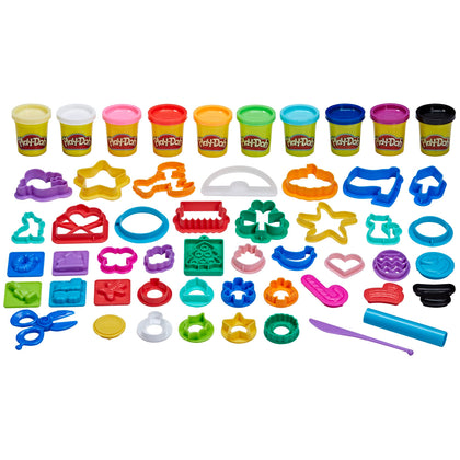 Play-Doh Holiday Set of Tools, 43 Accessories & 10 Modeling Compound Colors, Kids Arts and Crafts Toys, 3+ (Amazon Exclusive)