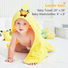 Lovely Care 3 Pack Baby Hooded Bath Towel with 24 Count Washcloth Sets for Newborns Infants & Toddlers, Boys & Girls - Baby Registry Search Essentials Item - Bear, Elephant, Duck