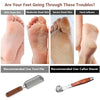 Colossal Foot Rasp & Wood Handle Callus Shaver (10 Replacement & 1 Foot File Heads), Pedicure Kit, Heel Scraper For Feet, Callus Remover