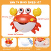 Crab Bath Toys for Toddlers 1-3 2-4 Bathtub Bubble Maker with Music Automatic Kids Bathtub Bubble Machine Baby Bath Toys for Infants 6-12 12-18 Months Birthday Gifts for 1 2 3 Year Old Boys Girls