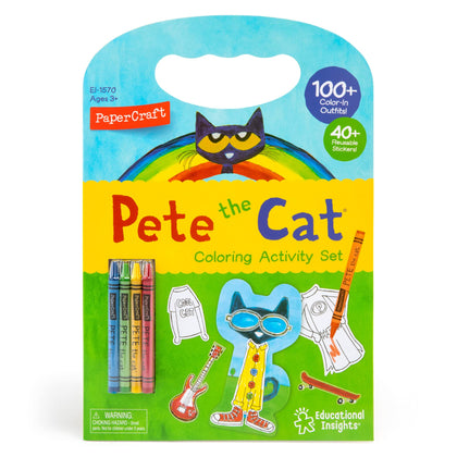 Educational Insights Pete the Cat Papercraft Paper Doll Coloring Set, 100 Outfits, Boys & Girls Ages 3+