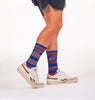 For Bare Feet NFL BUFFALO BILLS RMC Multi Stripe Crew Sock Team Color Large
