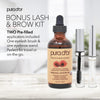 PURA D'OR Organic Castor Oil with 2 Bonus Brushes - 100% Pure Cold Pressed Hexane Free Serum for Lashes, Brows & Skin
