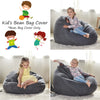 YuppieLife Stuffed Animals Bean Bag Chair Cover Candy-Colored Bean Bag?Just Cover, No Filling?/Large Stuff 'n Sit Organization/Toy Storage Bag/Kids Toys Organizer?27'',Dark Grey?