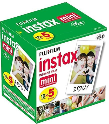 Fujifilm Instax Mini Instant Film, 10 Sheets x 5 Packs (Total 50 Shoots)