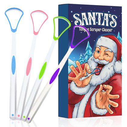 Tongue Scraper for Adults Cleaner Stocking Stuffers for Women Men White Elephant Gifts Christmas Womens Mens Teens Gag Funny Ideas Santa Cool Novelty Funniest Dad Her Him Girl Kids Who Have Everything