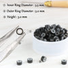 NIACONN 1000pcs Micro link Beads 5mm for Hair Extensions, Silicone Lined Rings Hair Extensions Tool - Black