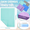 4 Pcs Swim Chamois Towel Swim Towel Shammy Towel Swimming Towel Sports Towel Swimmers Towel for Diving Swimming Triathlons and Other Water Sports (Blue, Green, Dark Gray, Purple,13 x 17 Inch)
