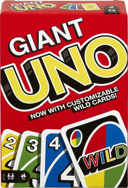 Mattel Games UNO Giant Sized Card Game, Game for Kids, Adults and Family Night with 108 Oversized Cards