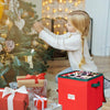 HOLDN STORAGE Christmas Ornament Storage Box Christmas Decor Storage Containers that Store up to 64 - 3 x 3 Holiday Xmas Ornaments - Adjustable Compartment To Fit Many Sizes Ornaments - Red