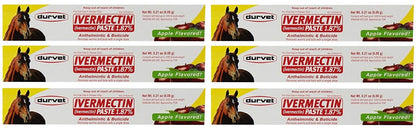 Durvet Ivermectin Paste Dewormer - 6.08g dose @ 1.87% Apple Flavor (6-Pack)