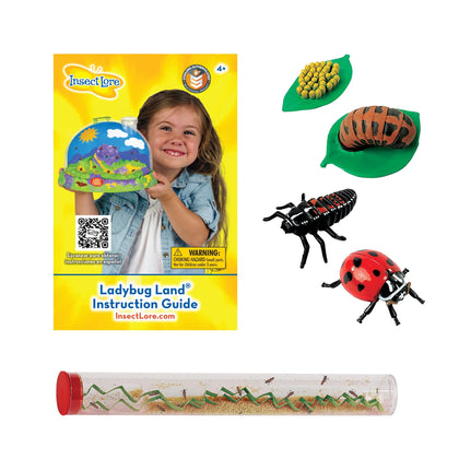 Insect Lore Live Baby Ladybug Larvae - Ladybug Growing Kit REFILL with Ladybug Life Cycle Toy Figurines - SHIP NOW