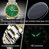 OLEVS Green Dial Diamond Watches for Men Waterproof Mens Best Fashion Business Casual Watch Calendar Week Analog Quartz Watch Stainless Steel Classic Wrist Watch