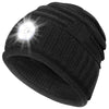 Mens Gifts Beanie Hat with Light: Stocking Stuffers Women Men Rechargeable Cap LED Flashlight Winter Hats Gift Ideas for Dad Black