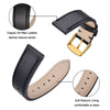 ANNEFIT Quick Release Watch Band 17mm with Gold Buckle - Classic Oil Wax Leather Watch Strap (Black)