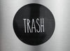 Rustic Recycle and Trash Magnets for Kitchen Trash Cans and Recycling Bins, Trash and Recycle Magnet Combo for Garbage Can Logo Symbol, 2 Magnetic Sticker Adhesives, 3.5