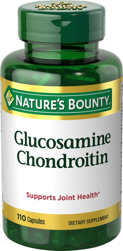 Nature's Bounty Glucosamine Chondroitin Pills and Dietary Supplement, Support Joint Health, 110 Capsules