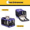 Conlun Cat Carrier Airline Approved, Soft-Sided Dog Carrier with Inner Safety Leash, Pet Transport Carrier for Small-Medium Cats Puppies up to 15 Lbs, Collapsible Travel Kitten Carrier Bag -Purple M